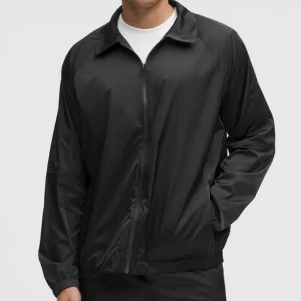 Lululemon Men’s Black Stretch Nylon Track Jacket | Size Extra Large